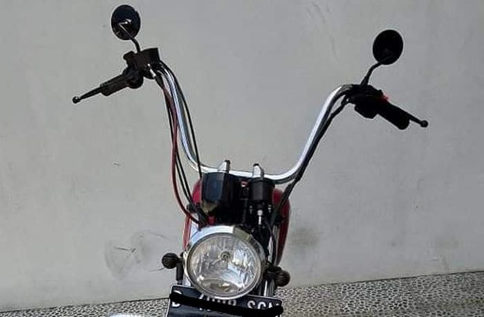 Setang dan speedometer Yamaha Scorpio terpasang part custom