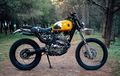 Si Kuning Nyentrik Hasil Bedah Honda XR250 Jadi Scrambler Lawas