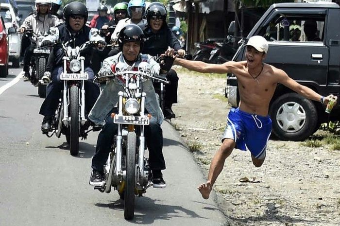 Arianto, pemuda yang ingin mengejar Jokowi sambil bertelanjang dada