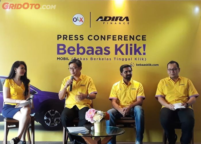 Adira Finance bekerja sama dengan OLX dalam menghadirkan pameran mobil bekas 'Bebaas Klik'