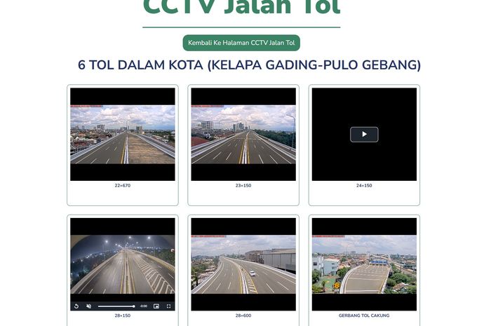 Tampilan video CCTV Jasa Marga