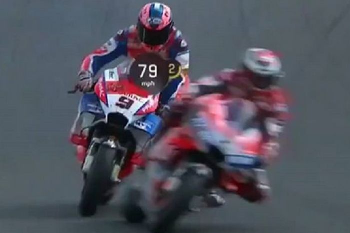 Petrucci nyaris tabrak Lorenzo dari belakang
