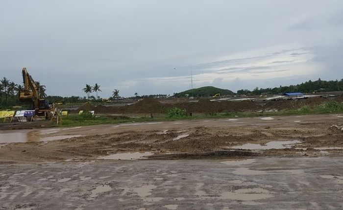 Kondisi lokasi proyek pembangunan Sirkuit Mandalika pasca-banjir