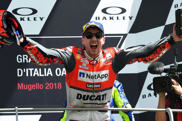 Ekspresi Lorenzo di podium MotoGP Italia