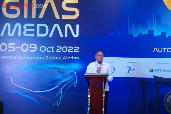 Gubernur Sumatera Utara, Edy Rahmayadi, saat hadir di acara pembukaan GIIAS Medan 2022.