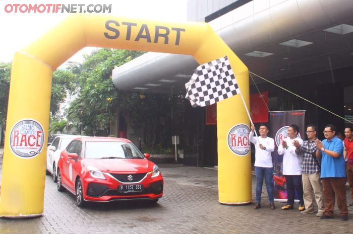 Pelepasan peserta Baleno Complete Race di redaksi Tabloid OTOMOTIF 1/2/2020