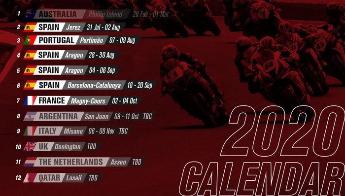 Jadwal baru sementara kejuaraan dunia Superbike atau WorldSBK 2020