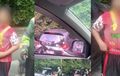 Brio Bikin Geger Usai Nyangkut di Trotoar, Bocil Bawa Kunci Ketakutan Direkam