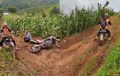 Rombongan Motor Trail Melongo, Lihat Motor Bapak Ini Sukses Lewati Tanjakan Jalur Tanah, CRF150L Aja Terkapar