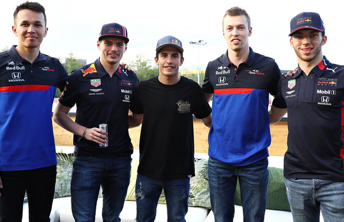 Dari kiri ke kanan: Alex Albon, Max Verstappen, Marc Marquez, Daniil Kvyat, Pierre Gasly