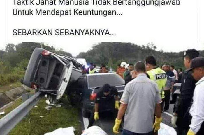 Foto kejadian kecelakaan akibat ranjau paku daun dan buah