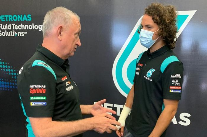 Franco Morbidelli muncul di paddock tak lama setelah kecelakaan mengerikan yang dialami pada MotoGP Austria 2020