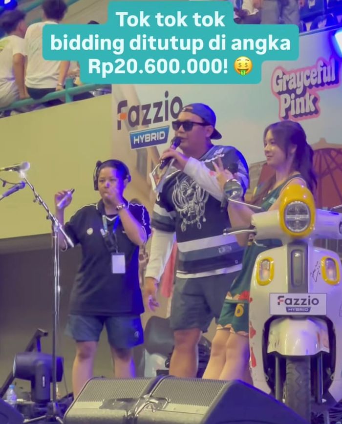 Sampai waktu lelang ditutup pukul 17:00 WIB, Yamaha Fazzio Hybrid edisi spesial Zee laku terjual di angka Rp 20,6 juta