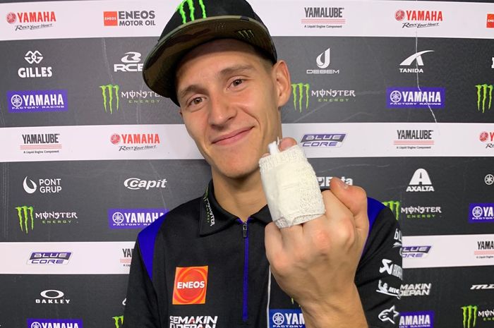 Balapan di MotoGP Valencia 2022, Fabio Quartararo masih menderita cedera patah jari tangan kiri yang didapatnya di Sepang, Malaysia