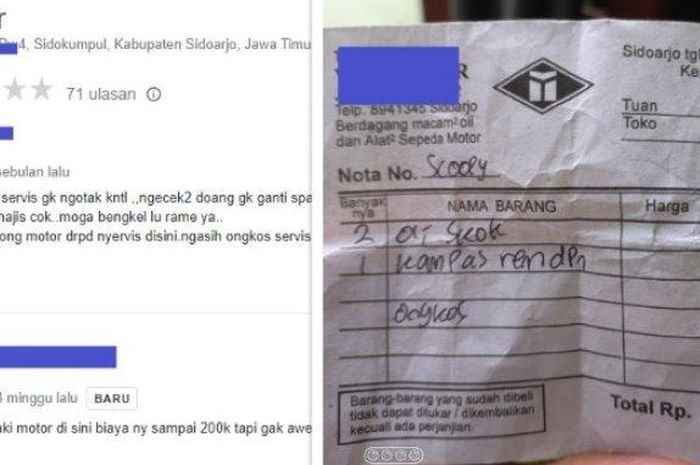 Bengkel Sidoarjo viral yang biaya mekaniknya tembus Rp 250 ribu