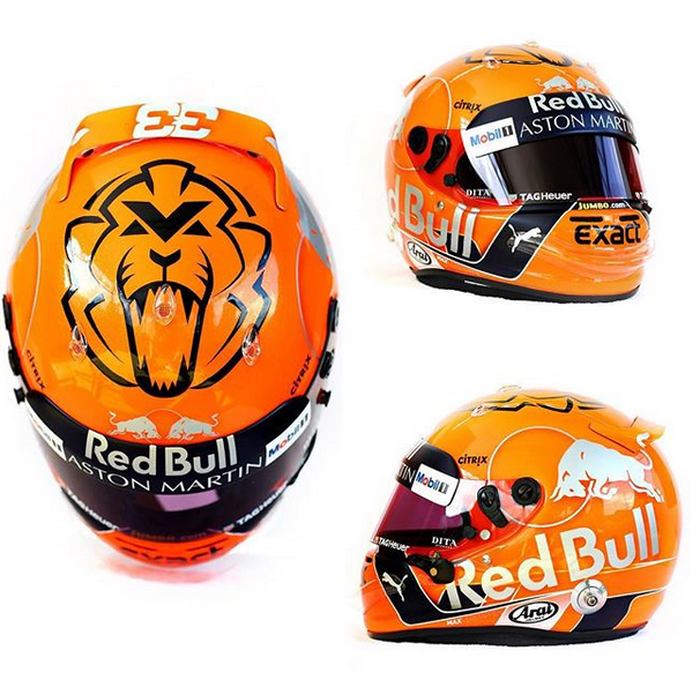Akun Instagram tim Red Bull ikut memperlihatkan livery baru helm pembalapnya, Max Verstappen