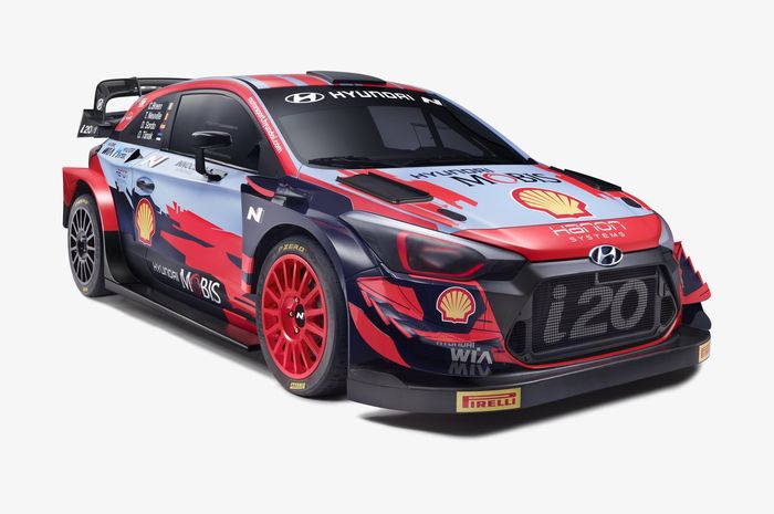 Foto pertama livery mobil reli Hyundai i20 Coupe tim Hyundai untuk kejuaraan dunia reli atau WRC 2021