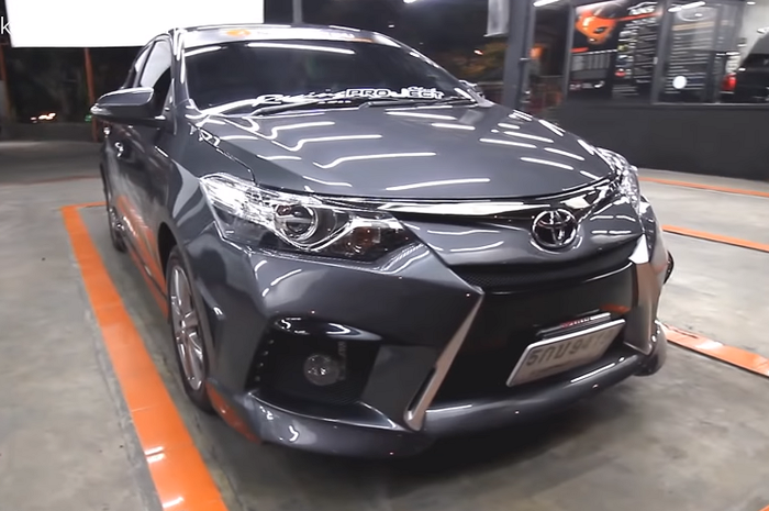 Modifikasi Toyota Vios dengan gaya wajah ala Lexus