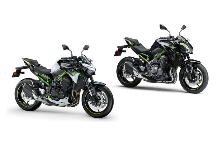 Kawasaki Z900 model 2020 (kiri) dan versi Z900 Versi lawas (kanan)