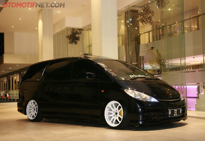 Toyota Estima Merunduk, Per Custom Dari Camry, Pelek Work Kiwami 