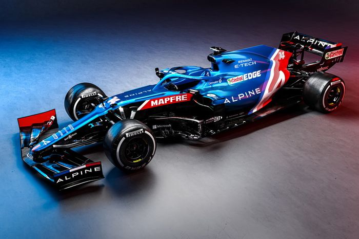 Mobil tim Alpine A521 yang dibalut wana biru, siap jadi penantang baru di balap F1 2021