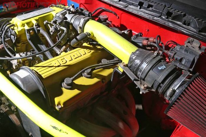 Mesin G16A asli Suzuki Vitara tidak dimodifikasi berat, hanya dibalance ulang.