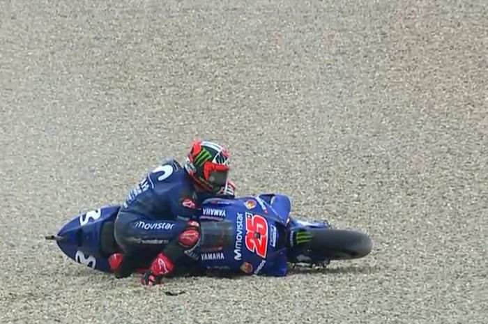 Maverick  Vinales terjatuh di FP1 MotoGP Italia