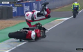 Crash di Moto2 Prancis, Helm Dimas Ekky Dipenuhi Kerikil Sirkuit