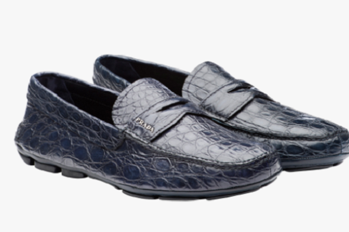 Prada Crocodile Leather Driving Shoes