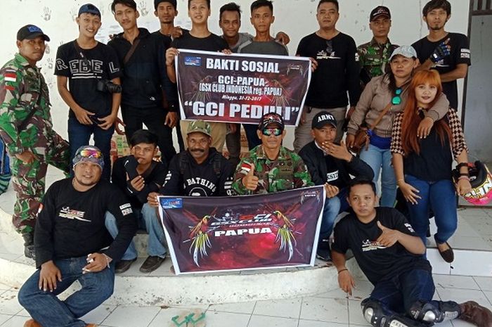 GSX Club Indonesia Regional Papua Bakti Sosial di Desa Skow, Jayapura, Papua 