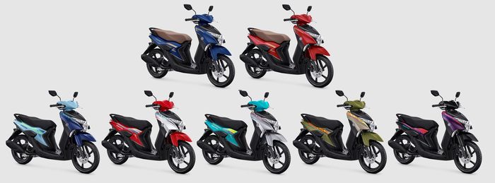 Pilihan warna Yamaha Gear 125 S (atas) dan Gear 125 Standard (bawah)