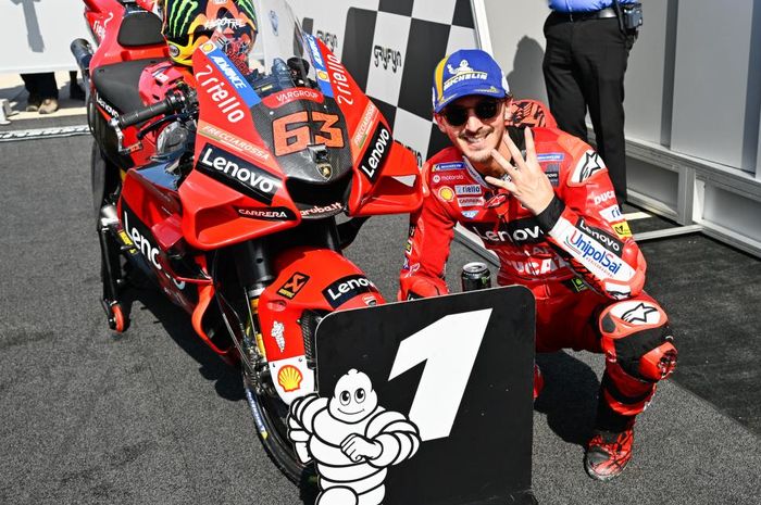 Berhasil meraih kemenangan di MotoGP San Marino 2022, Francesco Bagnaia menorehkan rekor mentereng untuk Ducati