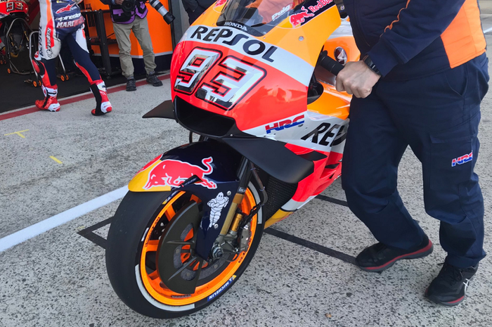 Aero fairing baru RC213v Honda milik Marc Marquez di FP1 MotoGP Perancis 2018