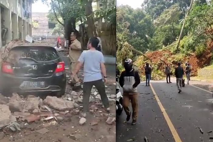 dampak kerusakan gempa M 5,6 di Cianjur, Jawa Barat. Senin (21/11/2022).