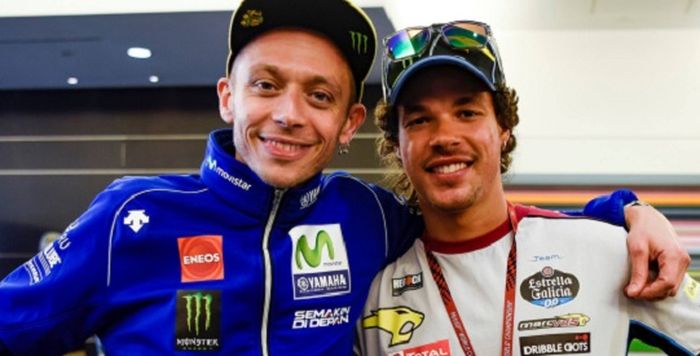 Valentino Rossi bersama Franco Morbidelli