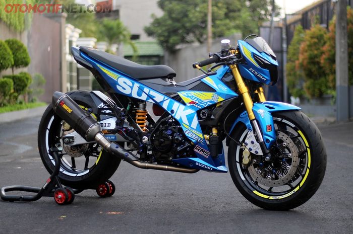 Suzuki Satria F150 Pakai Sok Kebalik Lengan Ayun Ban Lebar Jadi Bebek Gp Gridoto Com