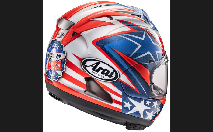 Helm Arai Corsair-X Nicky-7 ini untuk menjaga agar warisan mendiang Nicky Hayden tetap hidup