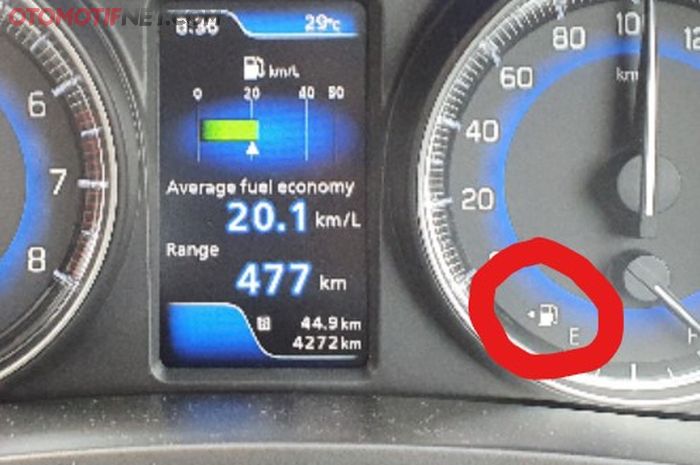 Posisi tangki bensin mobil bisa dilihat dari logo pom bensin dengan arah panah ke kiri atau ke kanan sebagai petunjuk posisi tangki