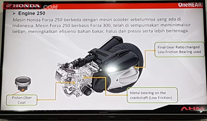 Beberapa upgrade di mesin Honda Forza 250