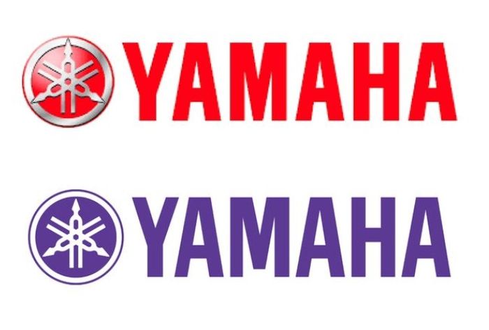 Logo Yamaha Motor (atas) dan Yamaha Music (bawah)