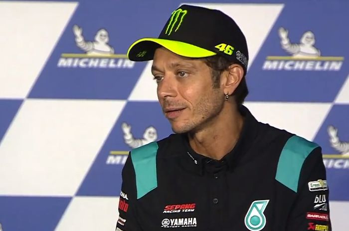 Valentino Rossi dalam press conference pengumuman pensiun dirinya dari MotoGP, 5 Agustus 2021