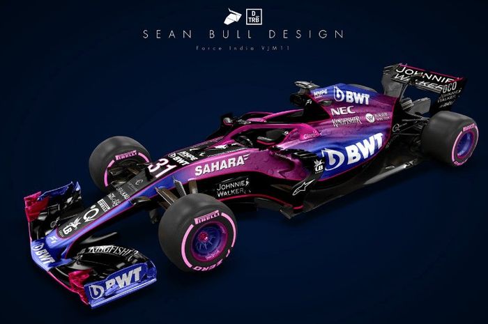 Hasil rekaan Sean Bull Design mengenai livery baru mobil tim F1 Racing Point