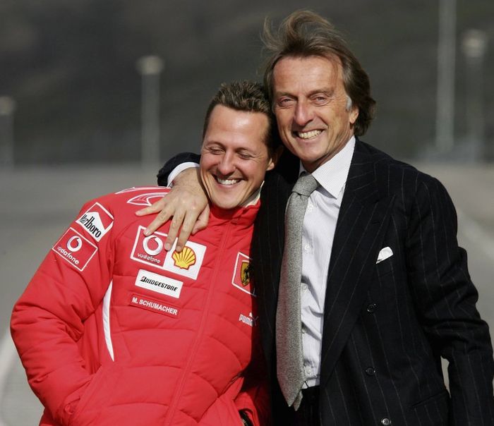 Luca di Montezemolo bersama Michael Schumacher di era keemasan tim Ferrari tahun 2000-an