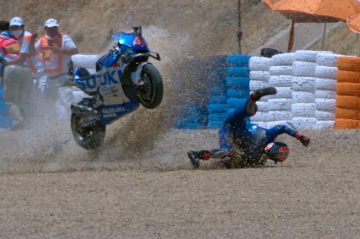 Alami cedera usai crash saat kualifikasi, Alex Rins kemungkinan bakal absen di balapan MotoGP Spanyol