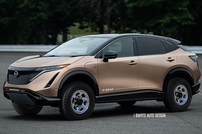 Modifikasi digital Nissan Ariya bergaya off-road