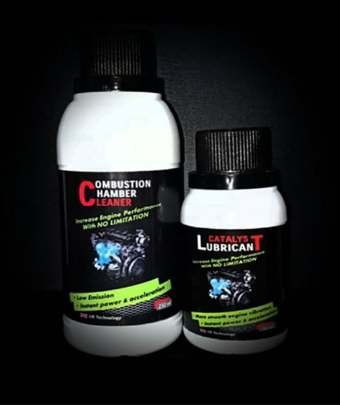 Catalyst Lubricant keluaran Swez, dijual sepaket dengan Combustion Chamber Cleaner-nya