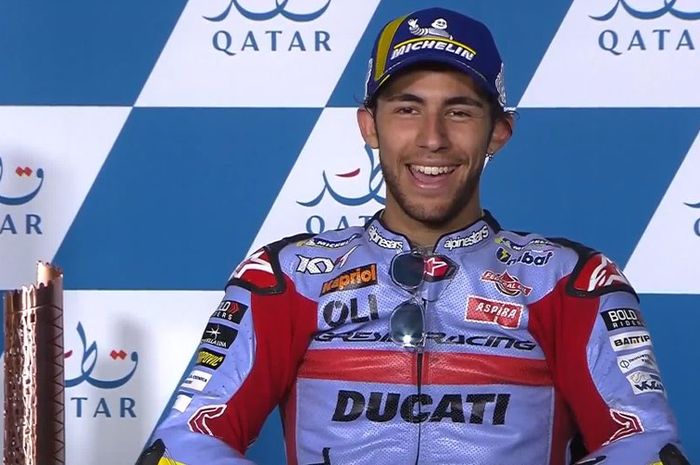 Enea Bastianini meraih kemenangan MotoGP pertamanya pada balapan pembuka di MotoGP Qatar 2022