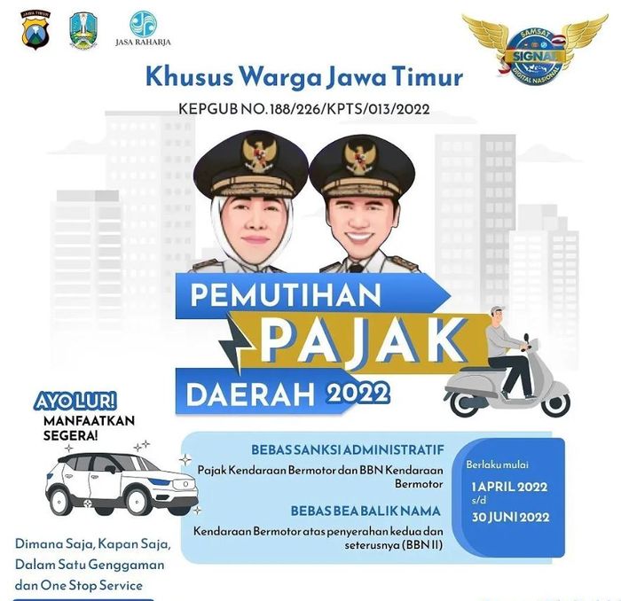 Program pemutihan pajak kendaraan bermotor Provinsi Jawa Timur