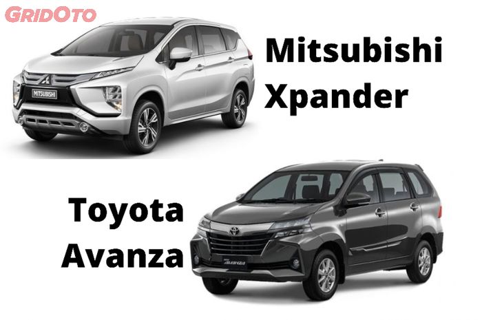 Ilustrasi perbandingan Mitsubishi Xpander dengan Toyota Avanza