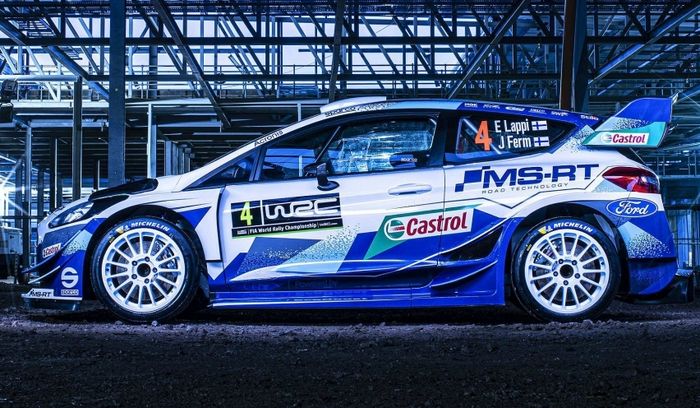 Tampak samping desain livery baru mobil Ford Fiesta tim M-Sport di WRC 2020